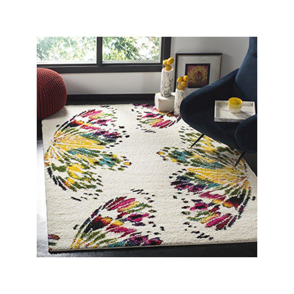FIESTA SHAG, CREAM / MULTI, 5'-1" X 7'-6", Area Rug, FSG368A-5. Picture 4