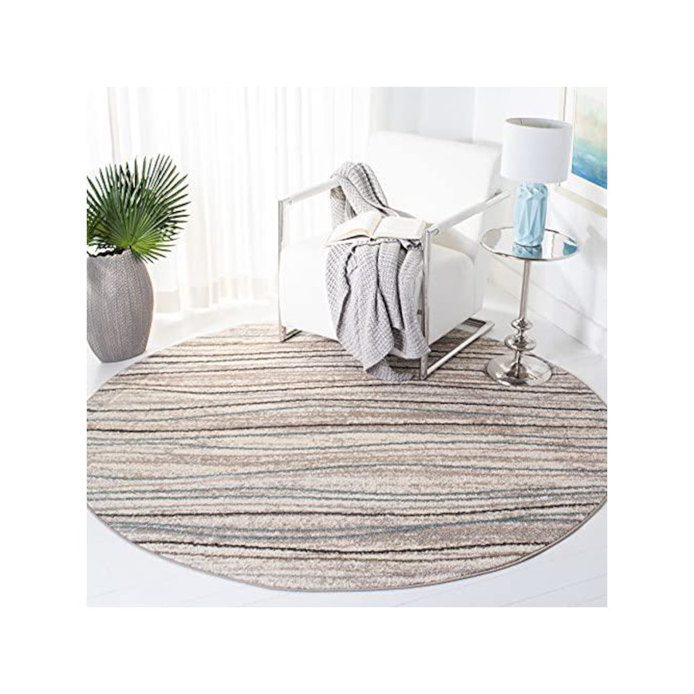 AMSTERDAM, CREAM / BEIGE, 6'-7" X 6'-7" Round, Area Rug, AMS111A-7R. Picture 1