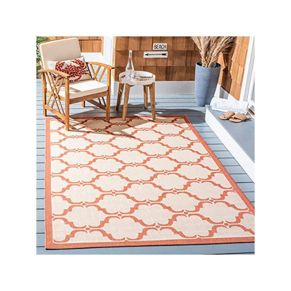 COURTYARD, BEIGE / TERRACOTTA, 9' X 12', Area Rug, CY6009-231-9. Picture 1