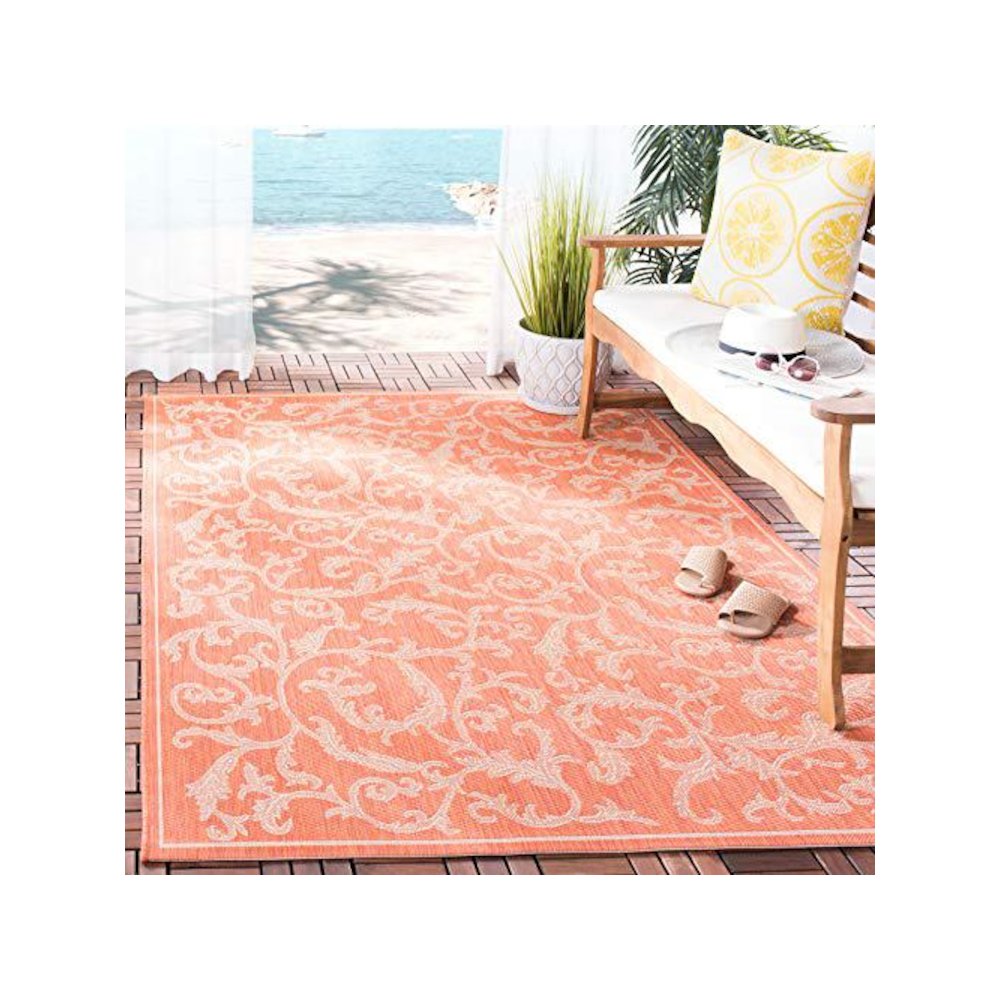 COURTYARD, TERRACOTTA / NATURAL, 6'-7" X 9'-6", Area Rug, CY2653-3202-6. Picture 1
