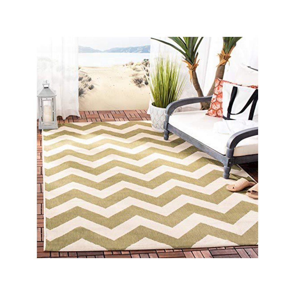 COURTYARD, GREEN / BEIGE, 2'-7" X 5', Area Rug, CY6244-244-3. Picture 1