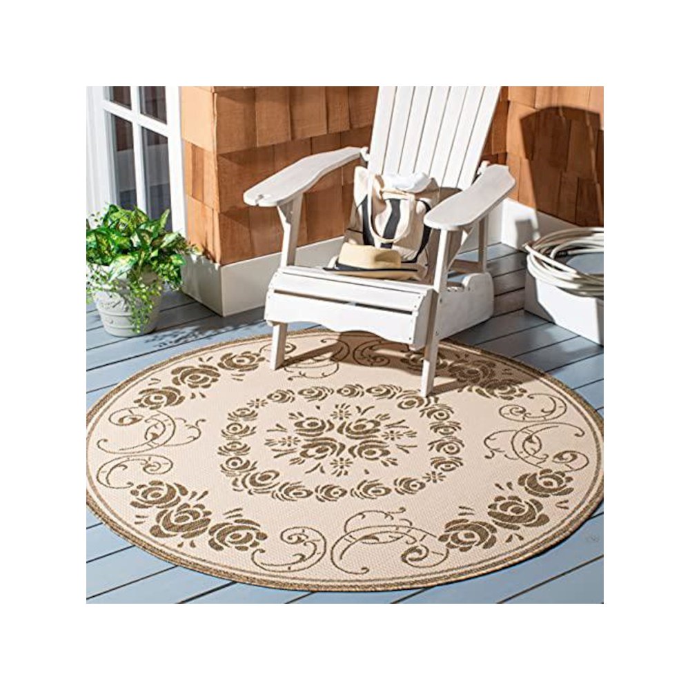 COURTYARD, NATURAL / BROWN, 6'-7" X 6'-7" Round, Area Rug, CY1893-3001-7R. Picture 1