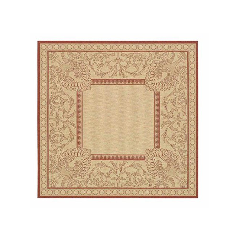 COURTYARD, NATURAL / RED, 7'-10" X 7'-10" Square, Area Rug, CY2965-3701-8SQ. Picture 1