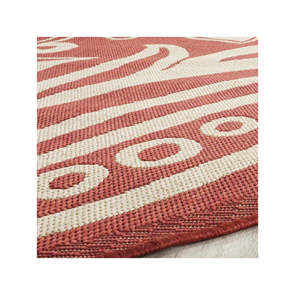 COURTYARD, RED / NATURAL, 6'-7" X 6'-7" Round, Area Rug, CY2961-3707-7R. Picture 2