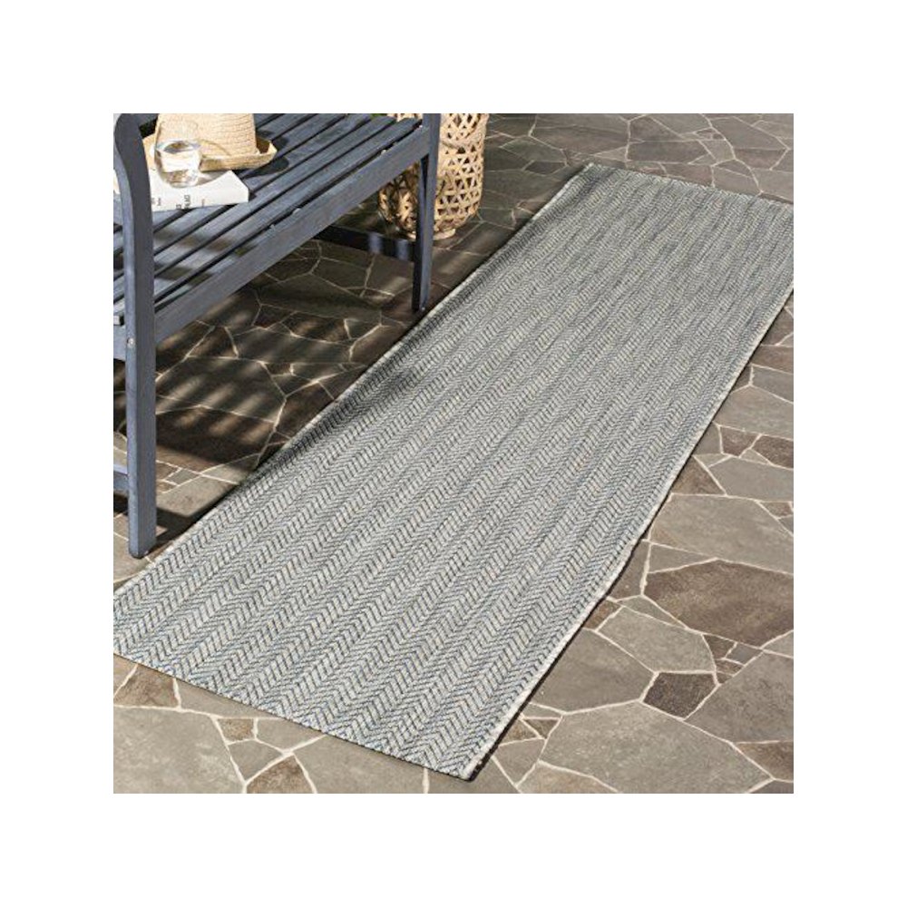 COURTYARD, GREY / NAVY, 2'-3" X 12', Area Rug, CY8022-36812-212. Picture 1
