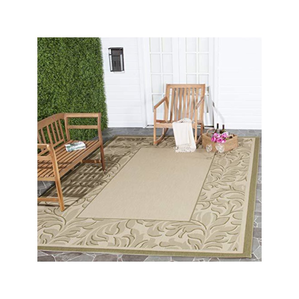 COURTYARD, NATURAL / OLIVE, 6'-7" X 9'-6", Area Rug, CY2666-1E01-6. Picture 1