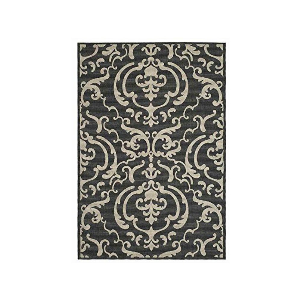 COURTYARD, BLACK / SAND, 4' X 5'-7", Area Rug, CY2663-3908-4. Picture 1