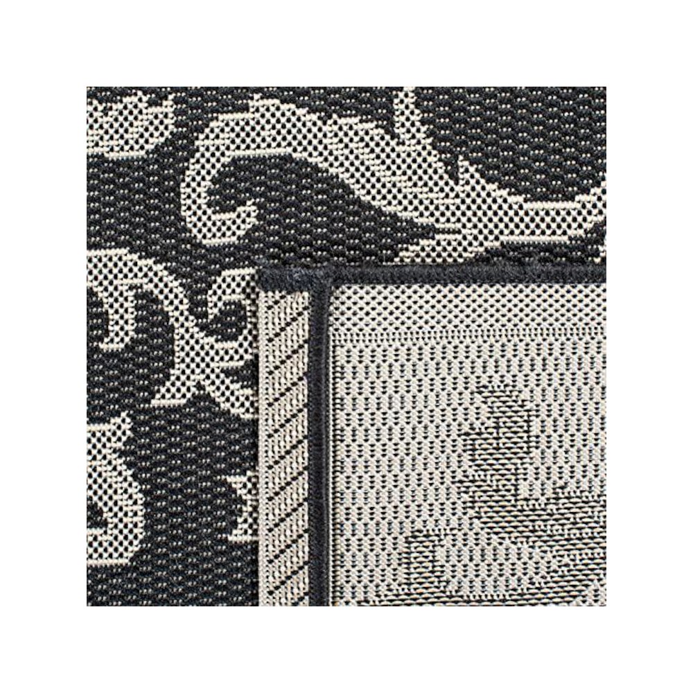 COURTYARD, BLACK / SAND, 2'-7" X 8'-2", Area Rug. Picture 4