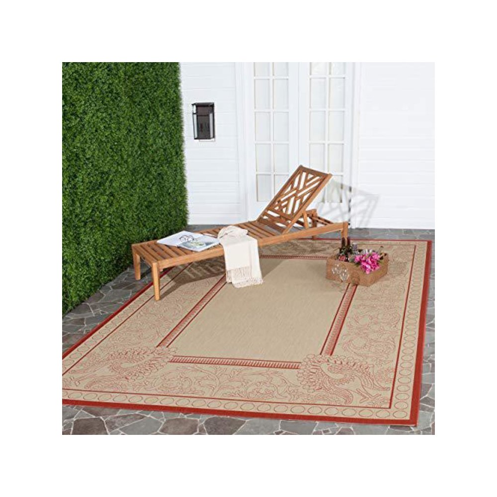 COURTYARD, NATURAL / RED, 9' X 12', Area Rug, CY2965-3701-9. Picture 1