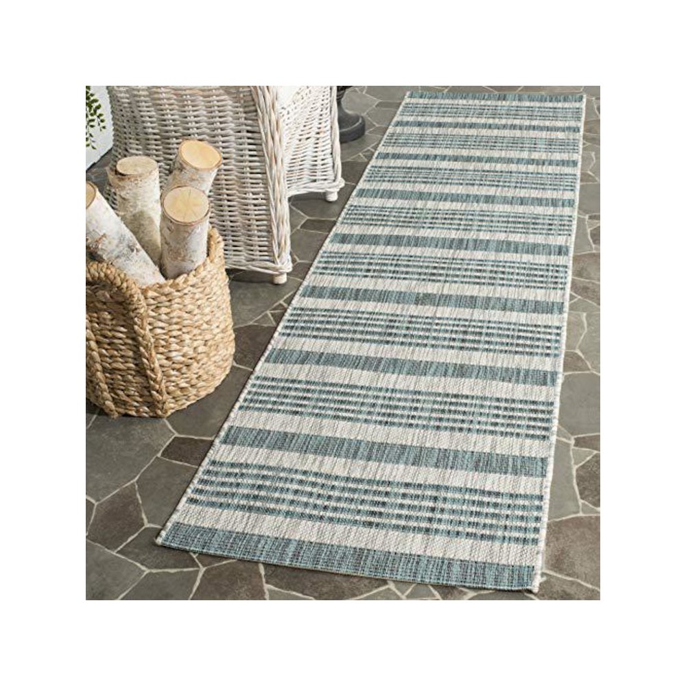COURTYARD, GREY / BLUE, 2'-3" X 12', Area Rug, CY8062-37212-212. Picture 1