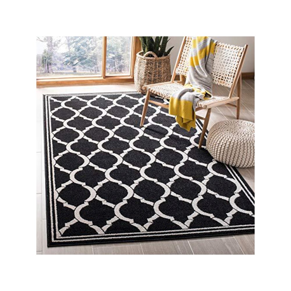 AMHERST, ANTHRACITE / IVORY, 5' X 8', Area Rug, AMT415G-5. Picture 4