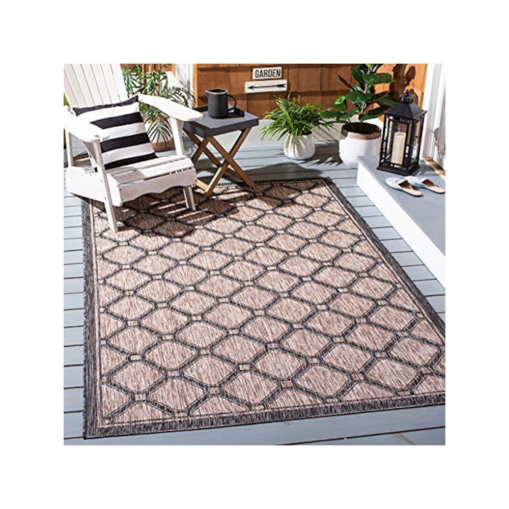 COURTYARD, NATURAL / BLACK, 2'-7" X 5', Area Rug, CY8471-37312-3. Picture 1