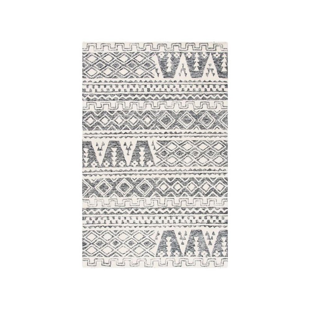 Abstract, IVORY / BLACK, 8' X 10', Area Rug, ABT557A-8. Picture 1