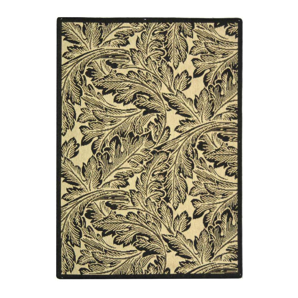 COURTYARD, SAND / BLACK, 6'-7" X 9'-6", Area Rug, CY2996-3901-6. Picture 1