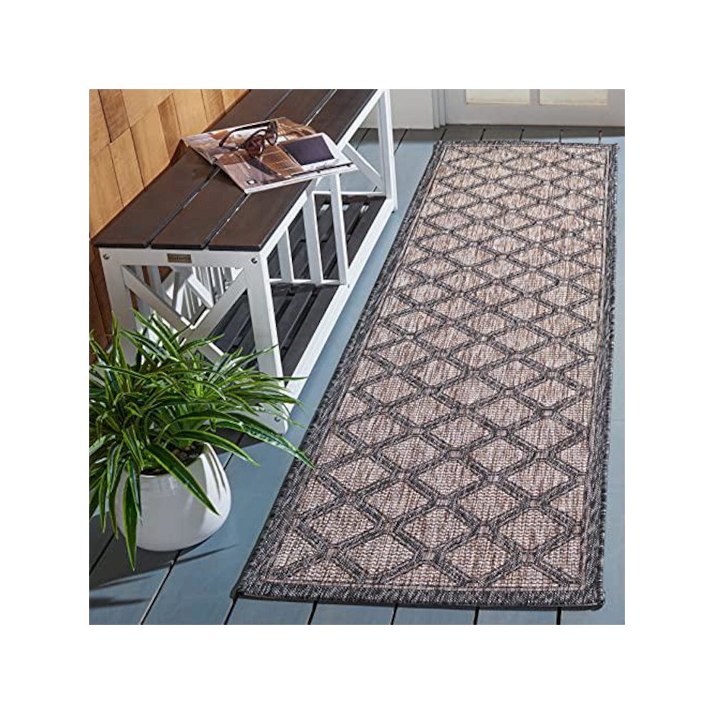 COURTYARD, NATURAL / BLACK, 2'-3" X 12', Area Rug, CY8471-37312-212. Picture 1
