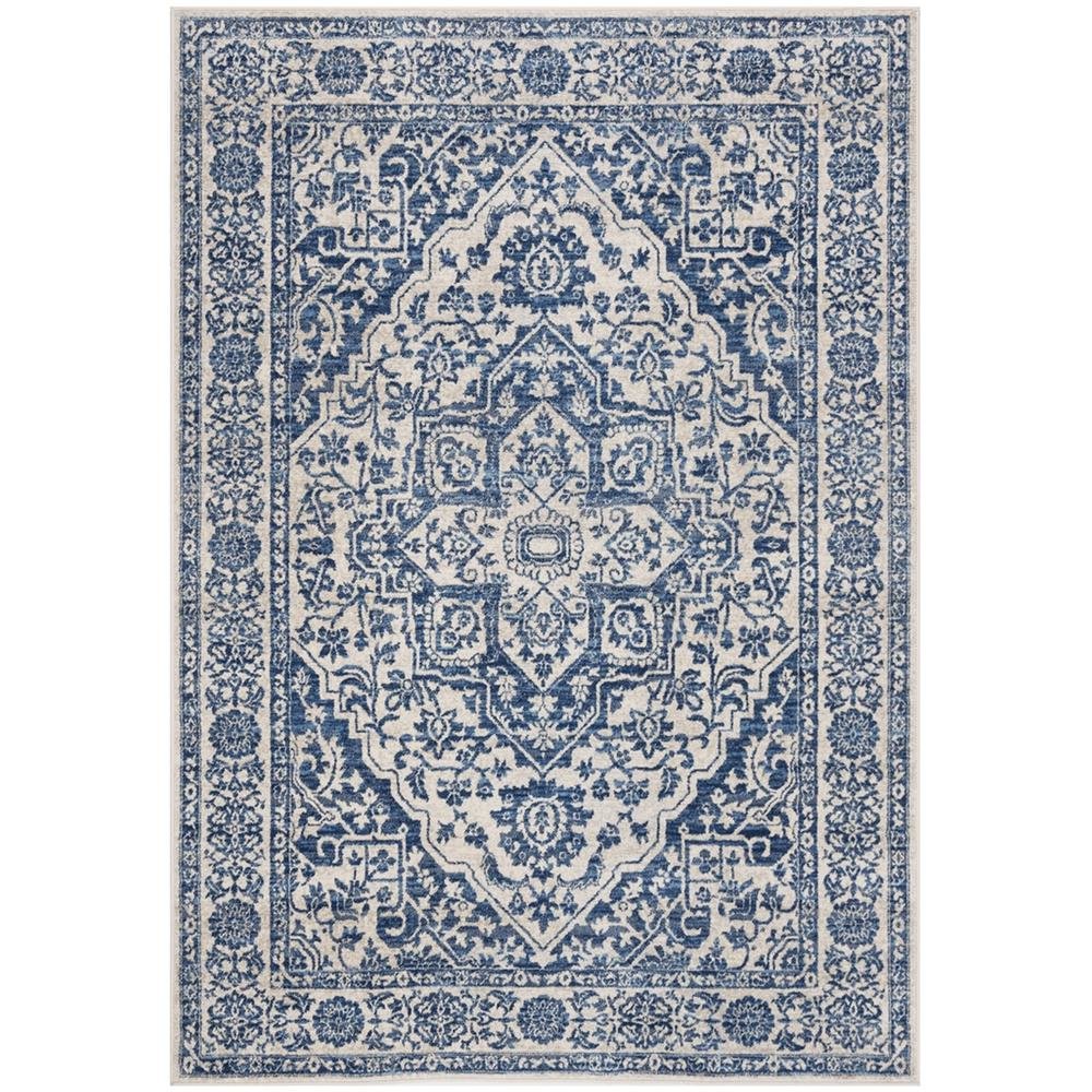 Navy and Light Grey Area Rug with Jute Backing and Power Loomed Construction. Picture 1