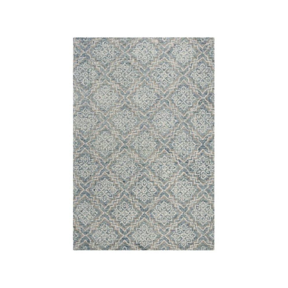Abstract, BLUE / GREY, 6' X 6' Square, Area Rug, ABT201A-6SQ. Picture 1