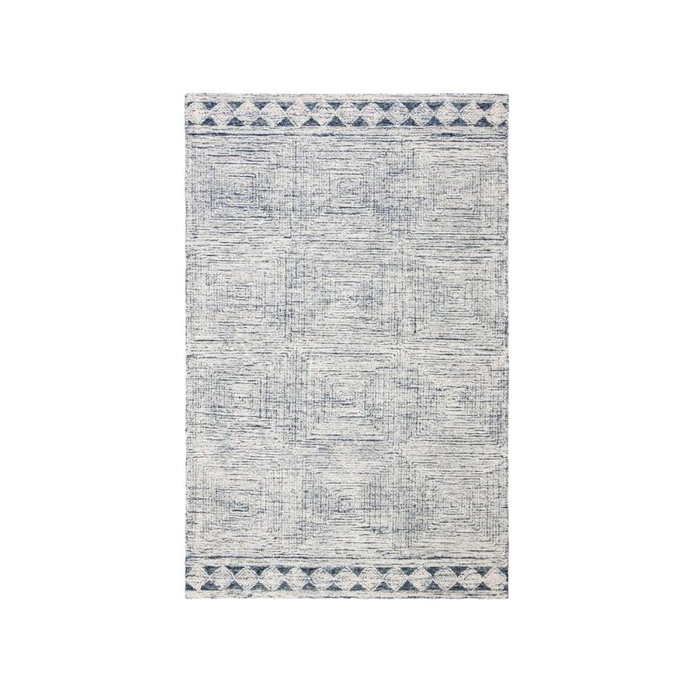 Abstract, IVORY / NAVY, 2'-3" X 8', Area Rug, ABT349N-28. Picture 1