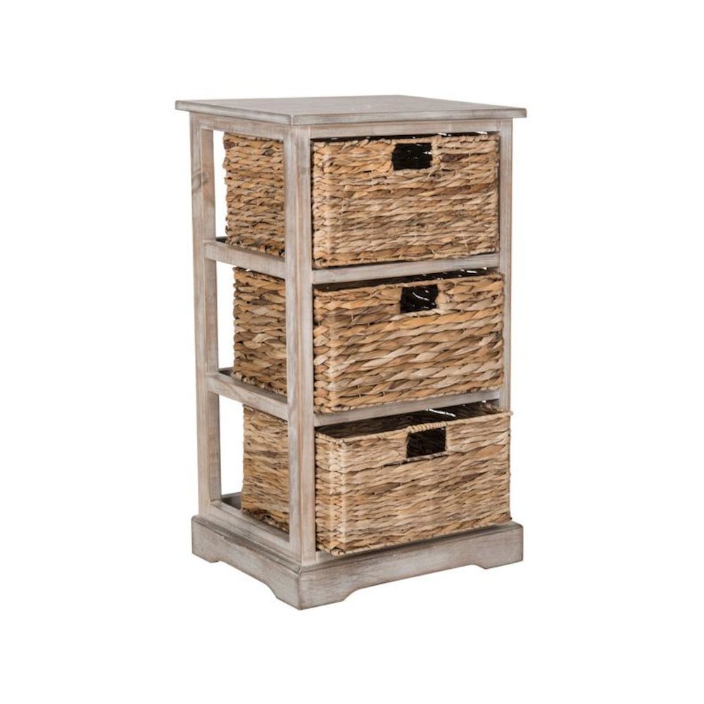 HALLE 3 WICKER BASKET STORAGE SIDE TABLE, AMH5738E. Picture 1