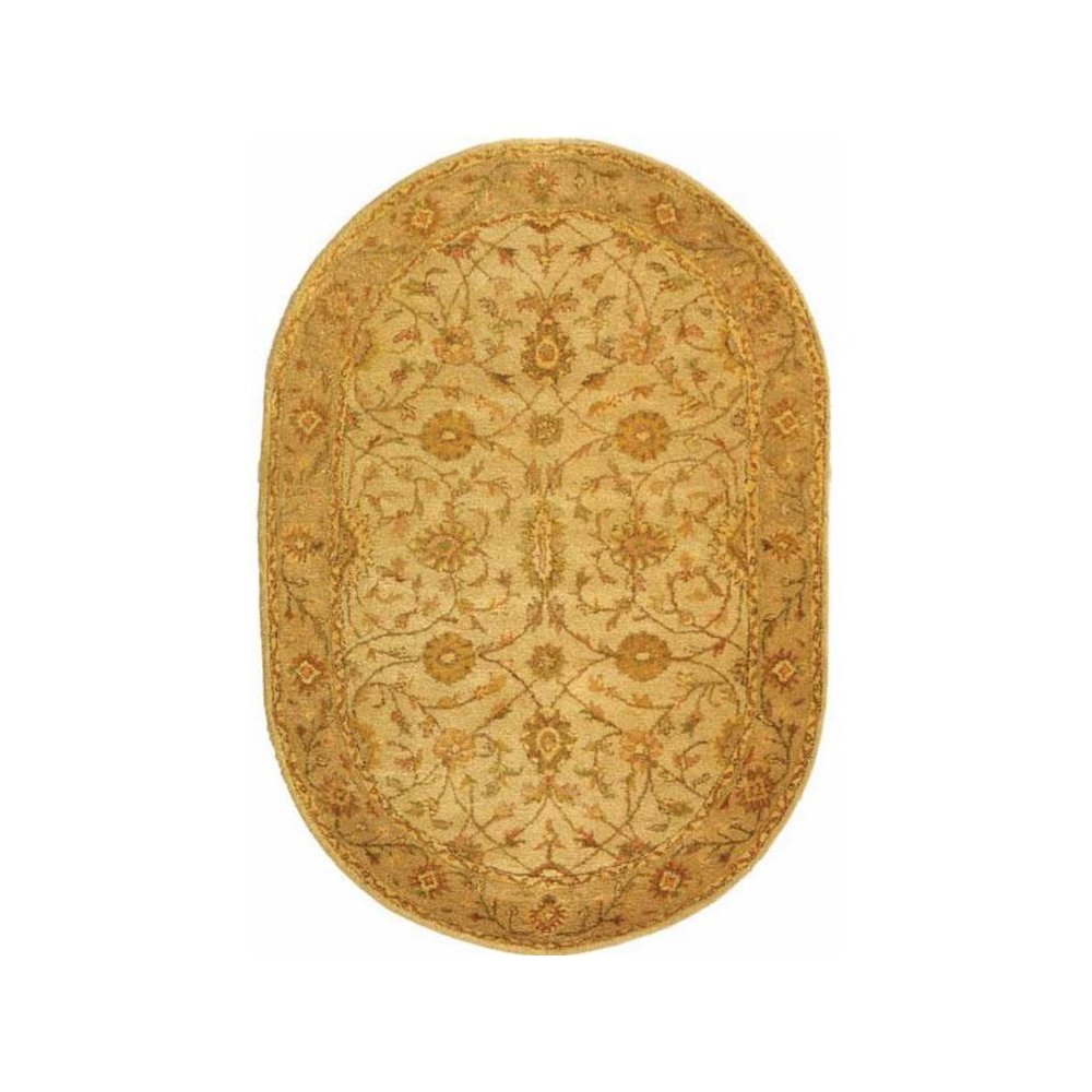 ANTIQUITY, IVORY / LIGHT GREEN, 4'-6" X 6'-6" Oval, Area Rug. Picture 1