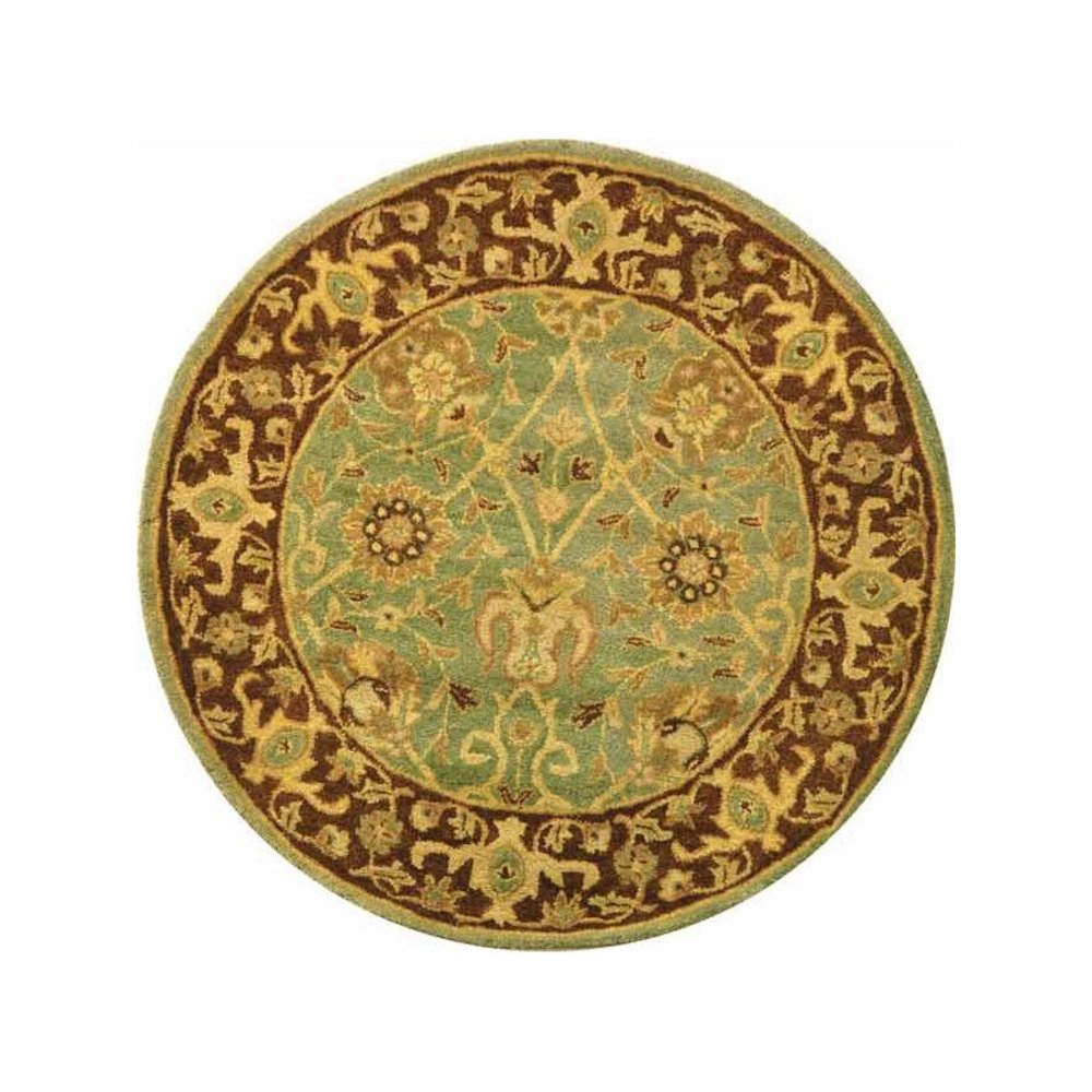 ANTIQUITY, GREEN / BROWN, 3'-6" X 3'-6" Round, Area Rug. Picture 1