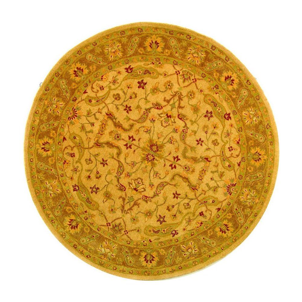 ANTIQUITY, IVORY / BROWN, 3'-6" X 3'-6" Round, Area Rug. Picture 1