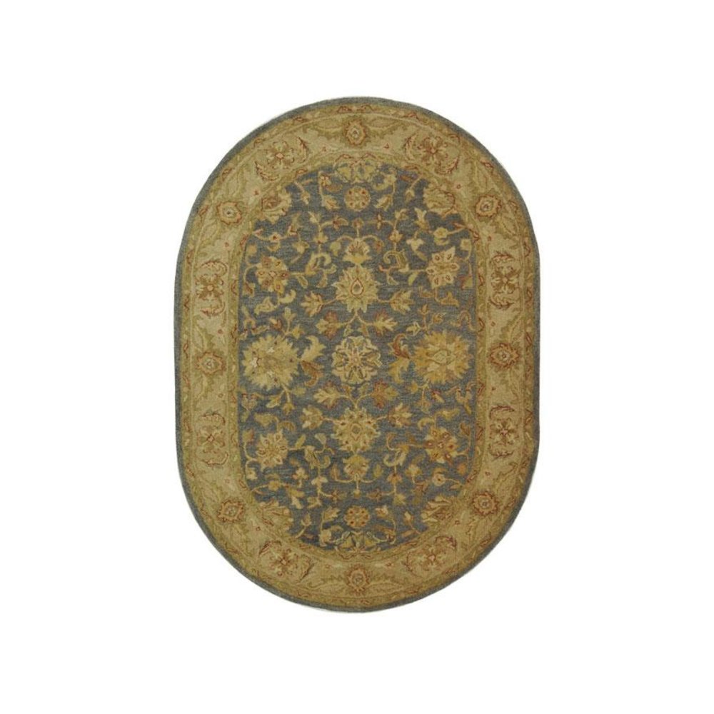ANTIQUITY, BLUE / BEIGE, 4'-6" X 6'-6" Oval, Area Rug, AT312A-5OV. Picture 1