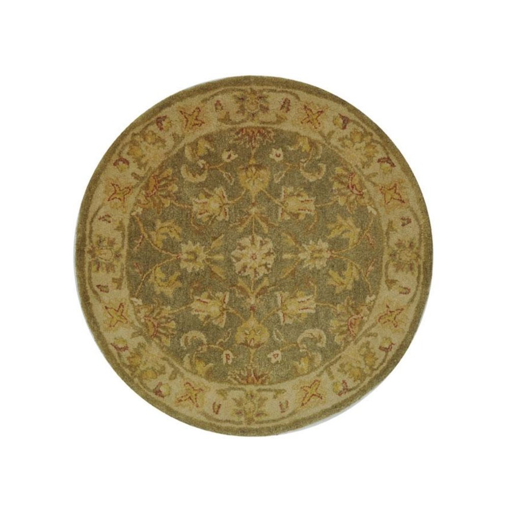 ANTIQUITY, GREEN / GOLD, 3'-6" X 3'-6" Round, Area Rug, AT313A-4R. Picture 1