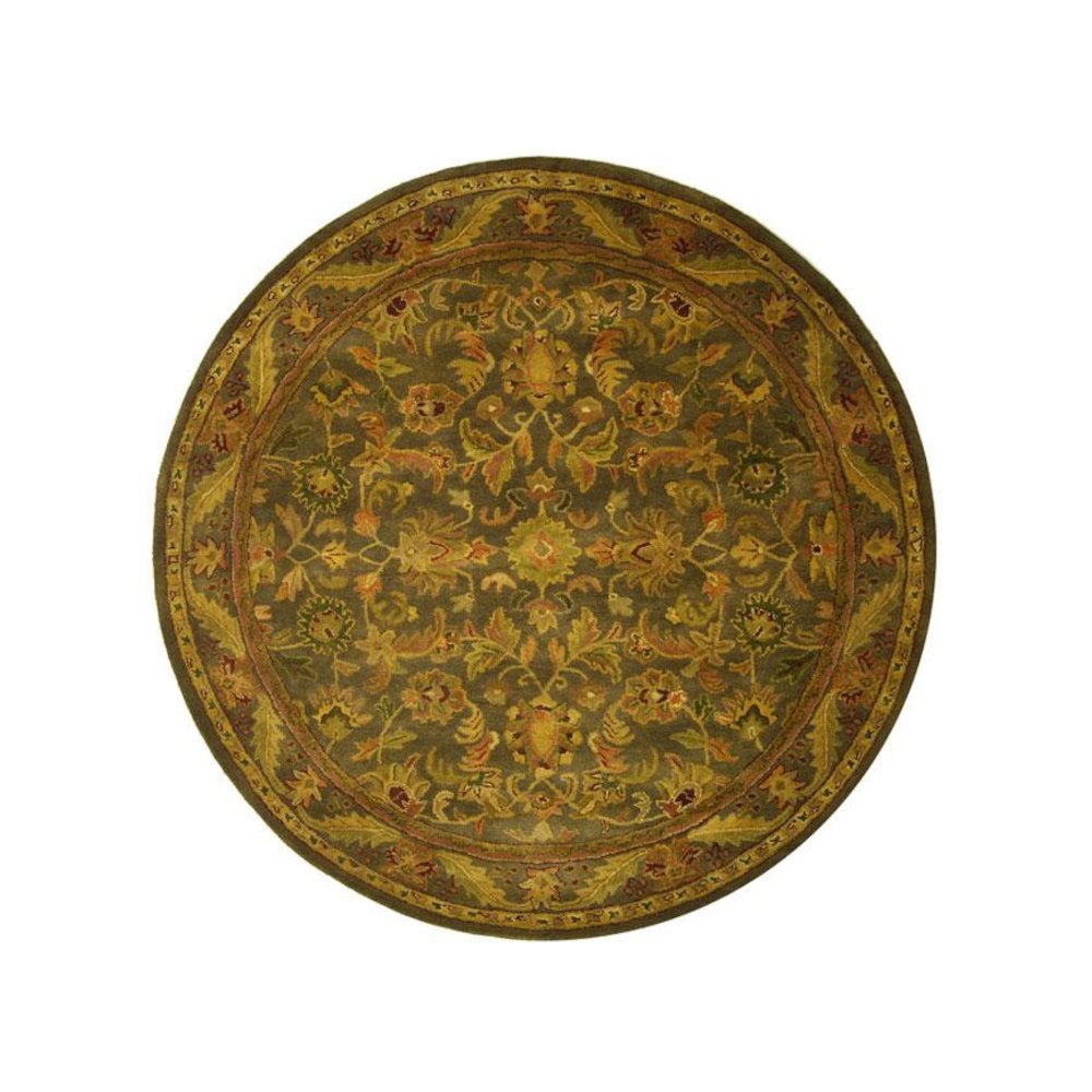 ANTIQUITY, GREEN / GOLD, 3'-6" X 3'-6" Round, Area Rug, AT52K-4R. Picture 1