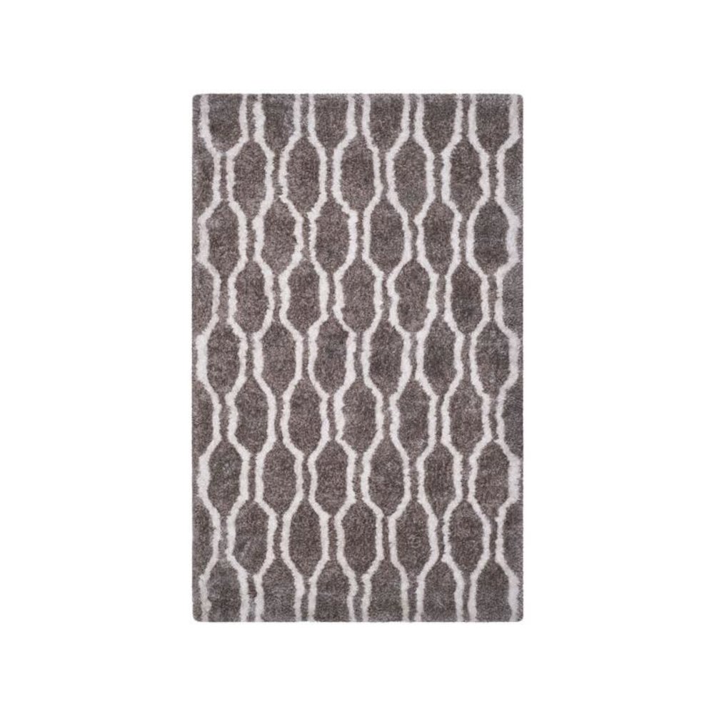 SG-BSG-Barcelona Shag, SILVER / IVORY, 4' X 6', Area Rug. Picture 1