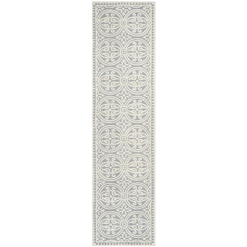 CAMBRIDGE, SILVER / IVORY, 2'-6" X 10', Area Rug, CAM123D-210. Picture 3