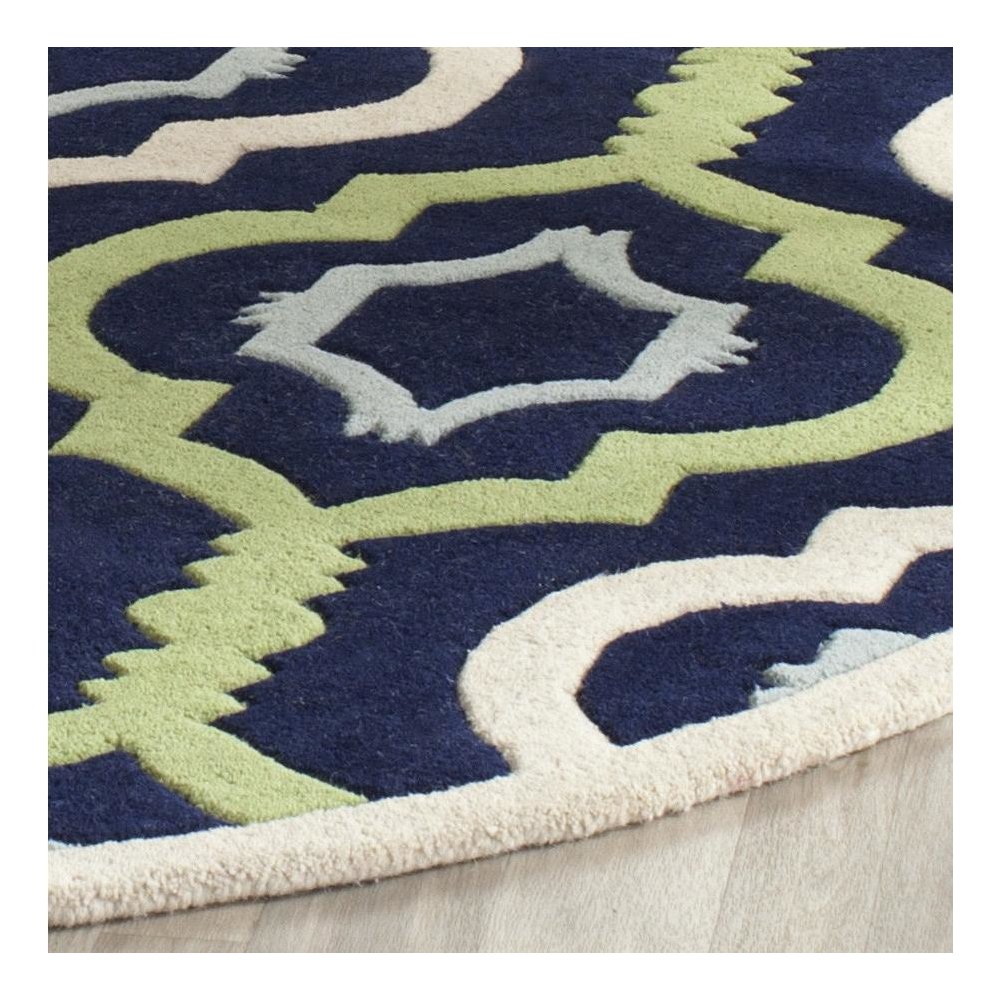 CHATHAM, DARK BLUE / MULTI, 7' X 7' Round, Area Rug. Picture 1