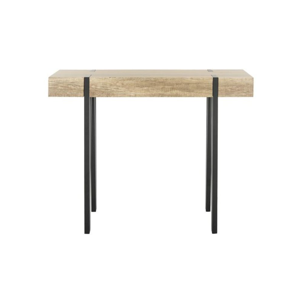 ALYSSA RECTANGULAR RUSTIC MIDCENTURY WOOD TOP CONSOLE TABLE. Picture 1