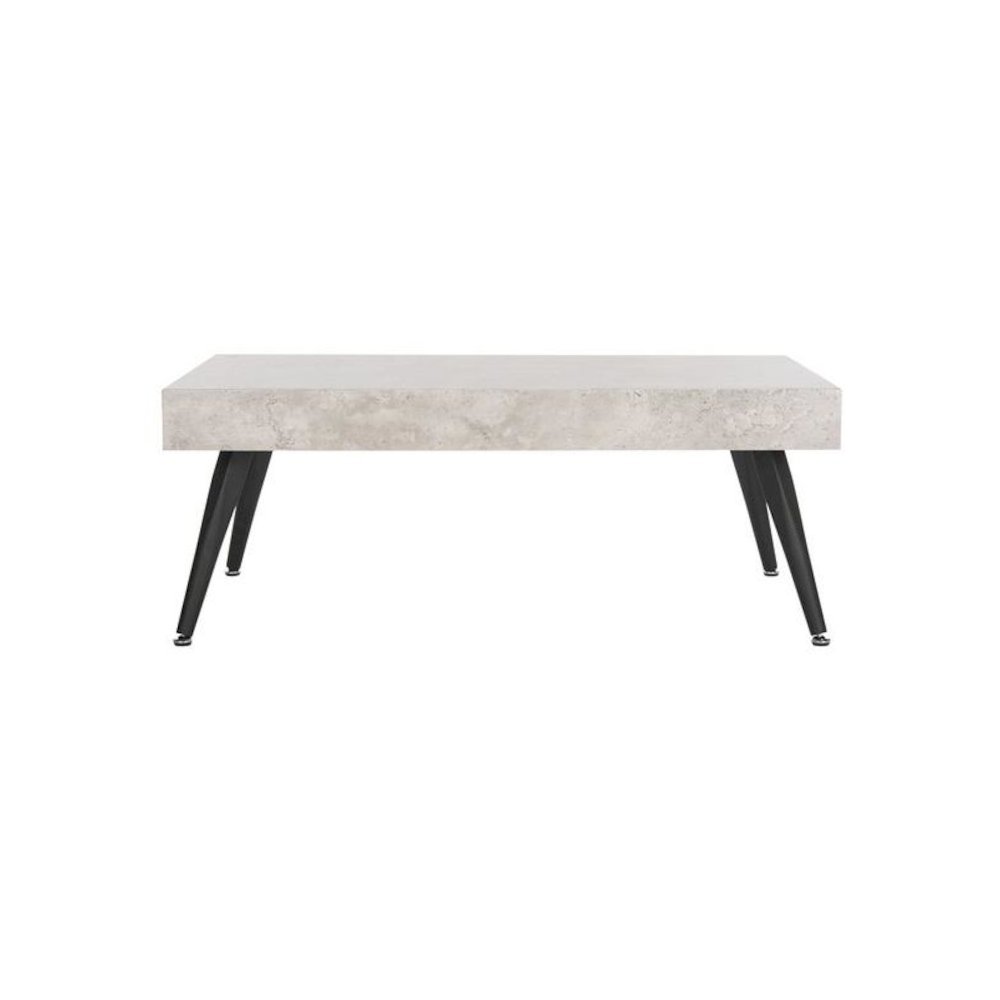 Home Collection Cedric Light Grey and Black Rectangular Midcentury Modern Coffee Table. Picture 1