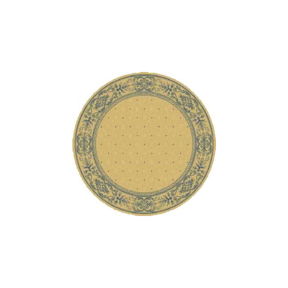 COURTYARD, NATURAL / BLUE, 5'-3" X 5'-3" Round, Area Rug, CY2326-3101-5R. Picture 2