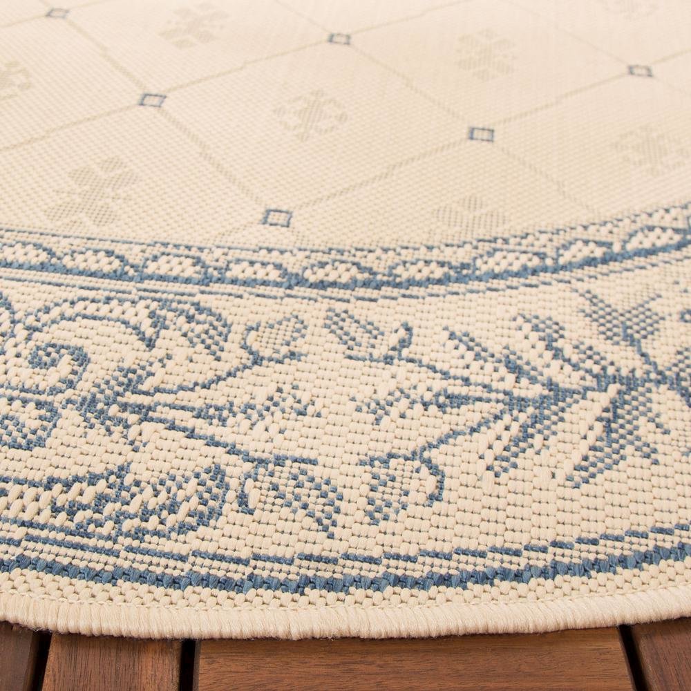 COURTYARD, NATURAL / BLUE, 5'-3" X 5'-3" Round, Area Rug, CY2326-3101-5R. Picture 3