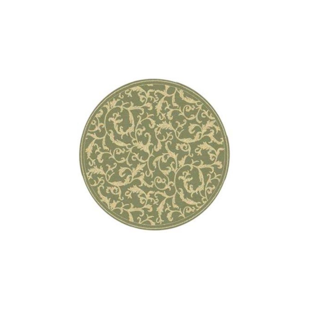COURTYARD, OLIVE / NATURAL, 5'-3" X 5'-3" Round, Area Rug, CY2653-1E06-5R. Picture 2