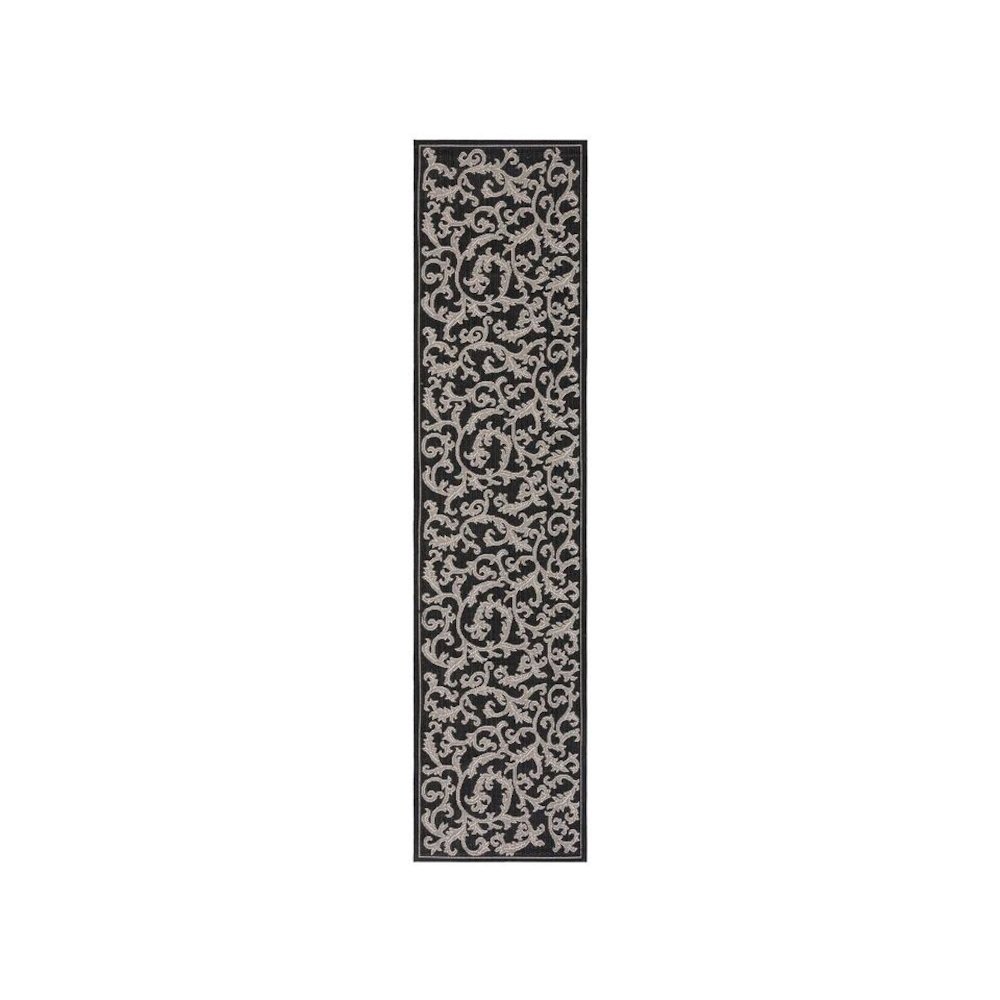 COURTYARD, BLACK / SAND, 2'-3" X 12', Area Rug, CY2653-3908-212. Picture 1