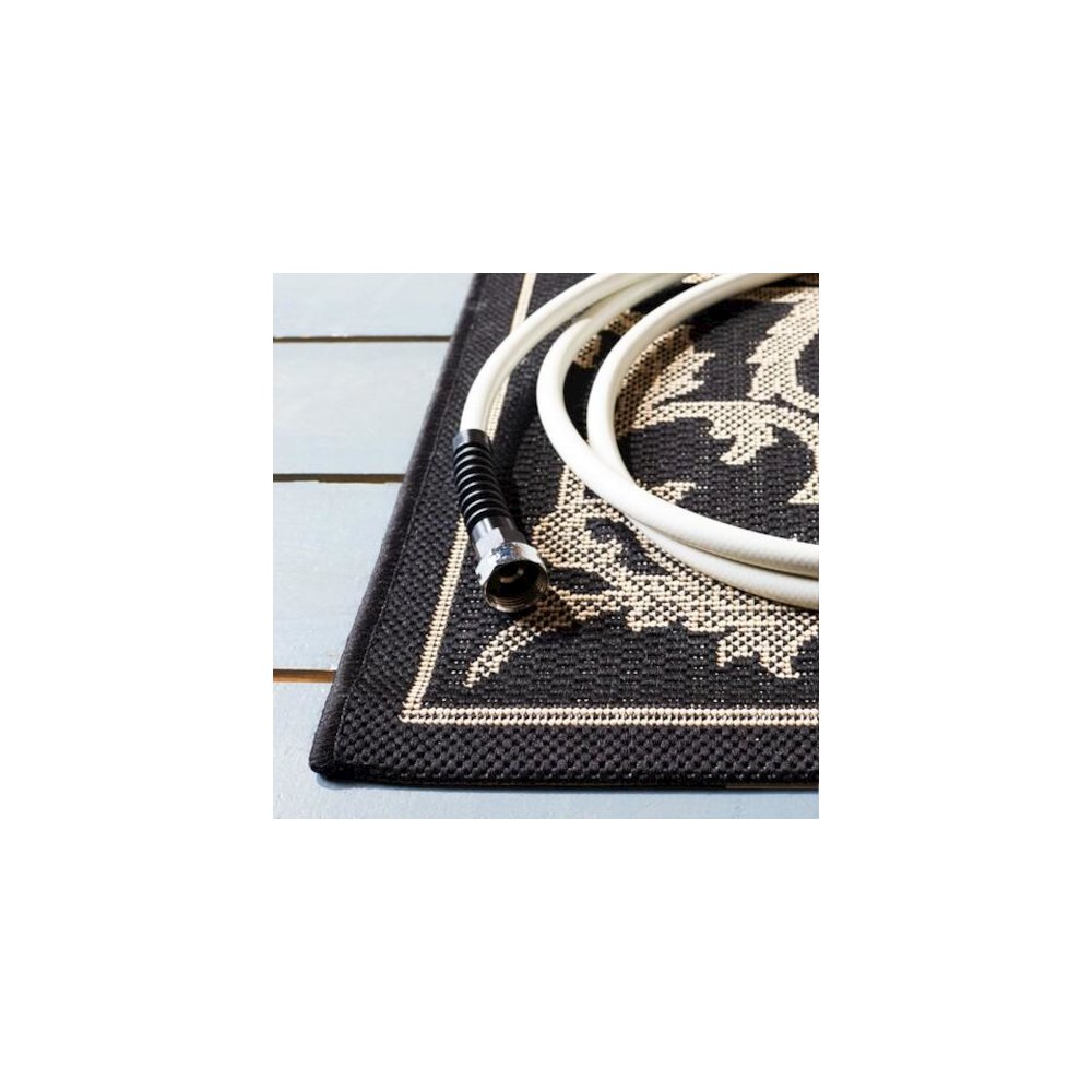 COURTYARD, BLACK / SAND, 2'-3" X 12', Area Rug, CY2653-3908-212. Picture 3