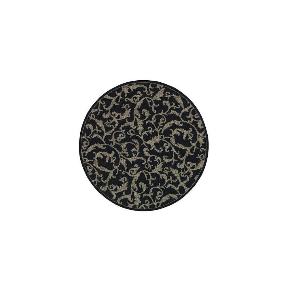 COURTYARD, BLACK / SAND, 6'-7" X 6'-7" Round, Area Rug, CY2653-3908-7R. Picture 1