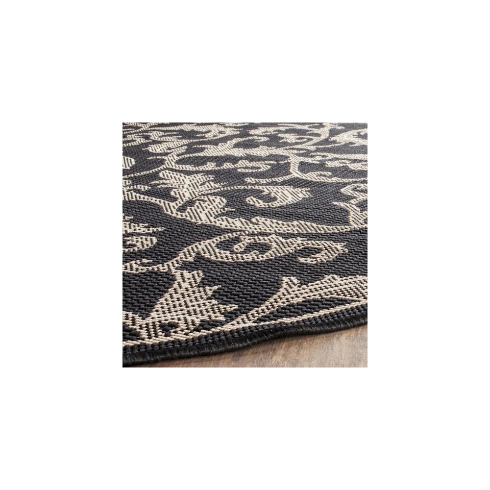 COURTYARD, BLACK / SAND, 6'-7" X 6'-7" Round, Area Rug, CY2653-3908-7R. Picture 3