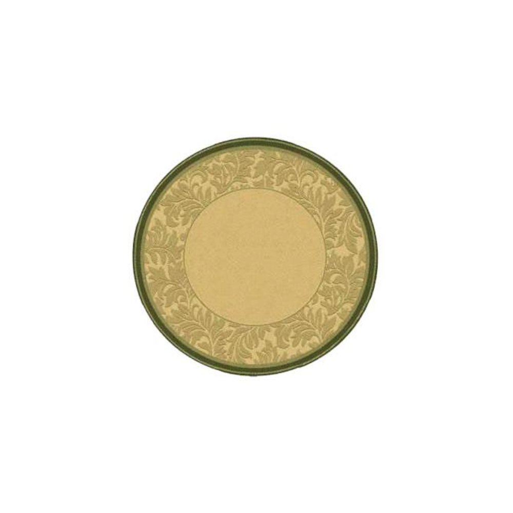 COURTYARD, NATURAL / OLIVE, 5'-3" X 5'-3" Round, Area Rug, CY2666-1E01-5R. Picture 2