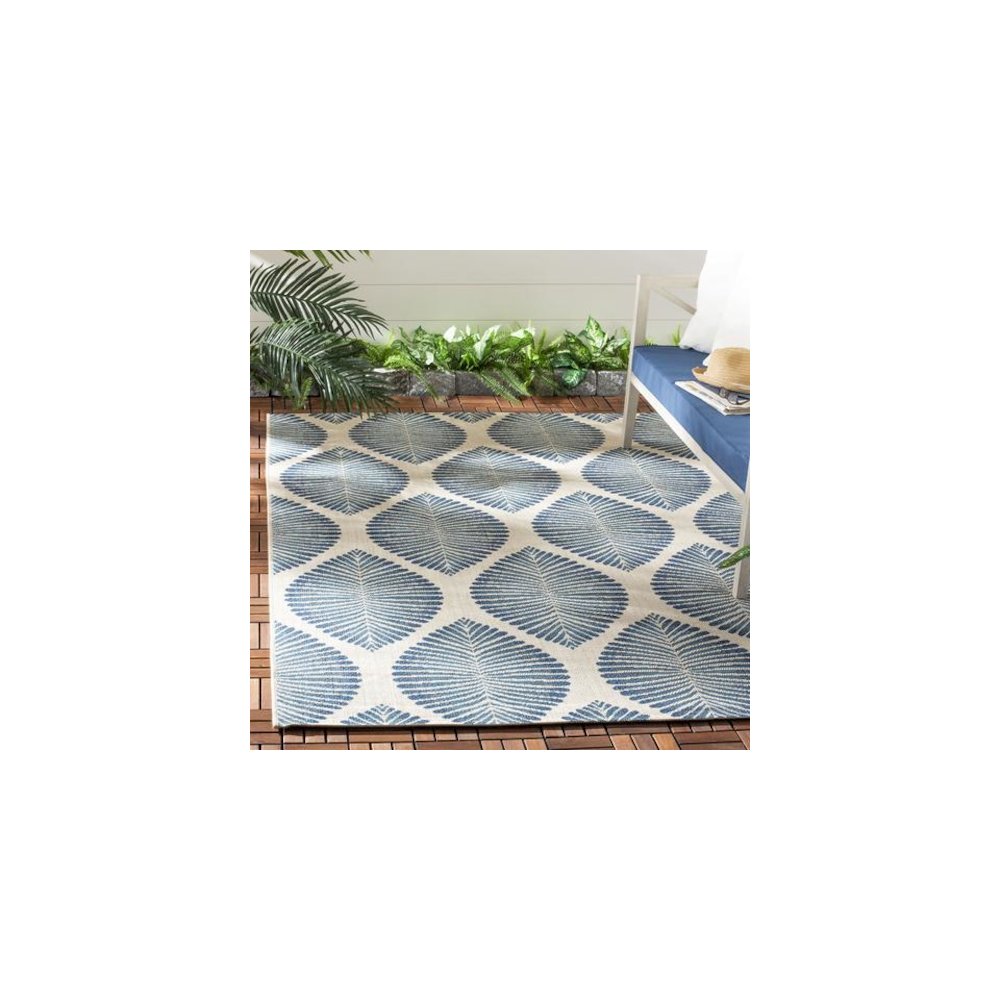 COURTYARD, BEIGE / NAVY, 5'-3" X 7'-7", Area Rug, CY7504-25812-5. Picture 2