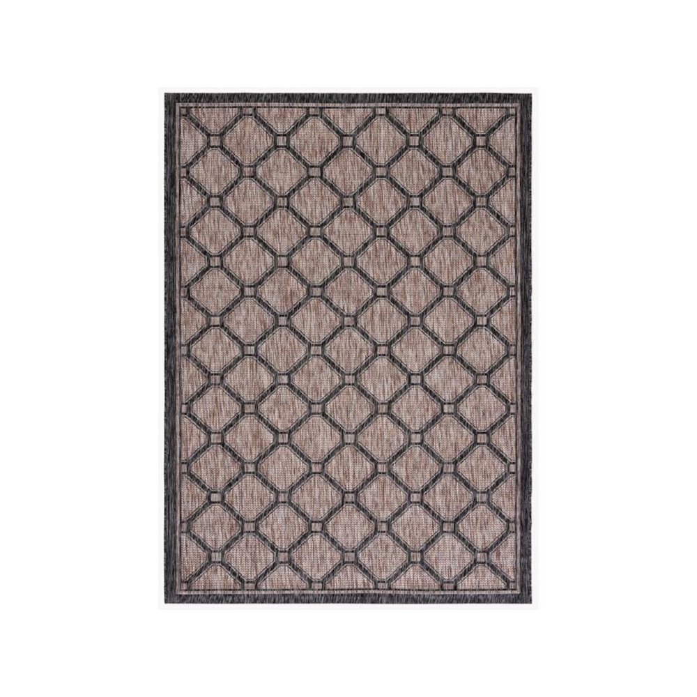COURTYARD, NATURAL / BLACK, 6'-7" X 9'-6", Area Rug, CY8471-37312-6. Picture 1