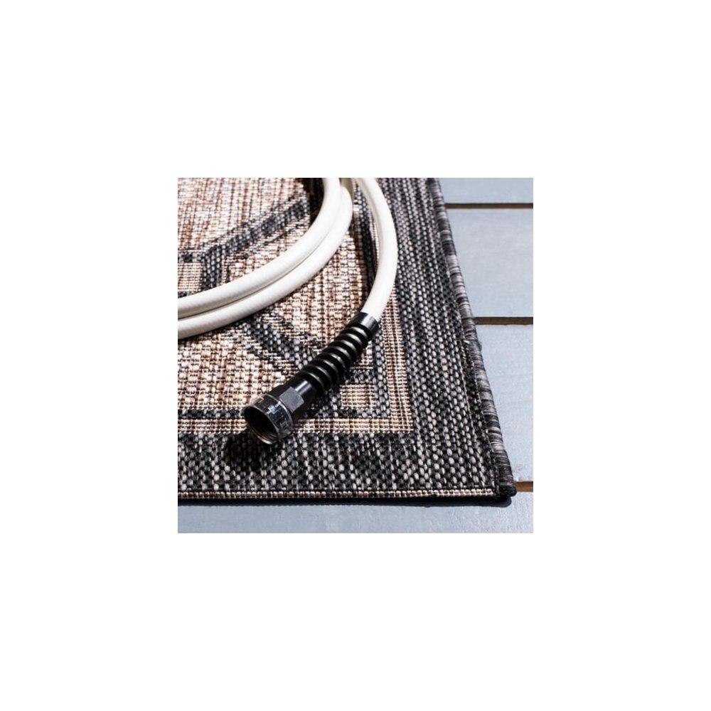 COURTYARD, NATURAL / BLACK, 6'-7" X 9'-6", Area Rug, CY8471-37312-6. Picture 3