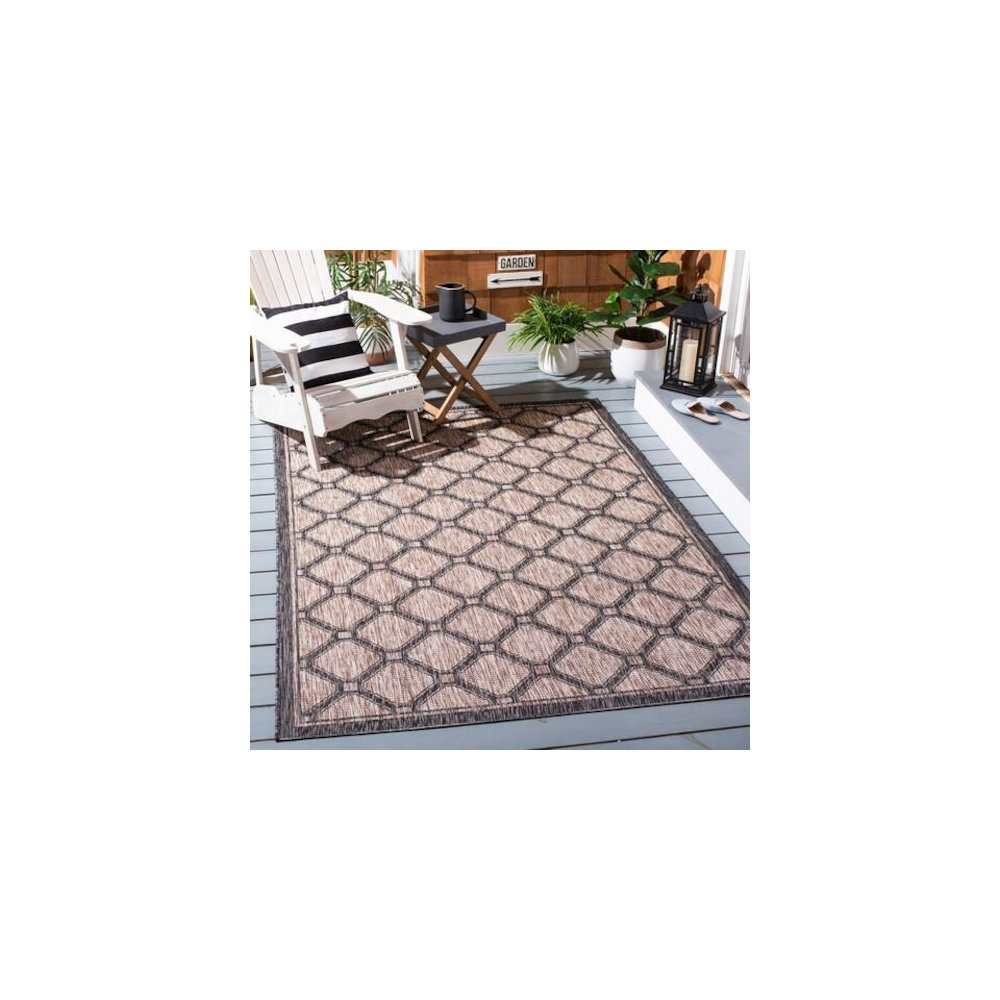 COURTYARD, NATURAL / BLACK, 6'-7" X 9'-6", Area Rug, CY8471-37312-6. Picture 2