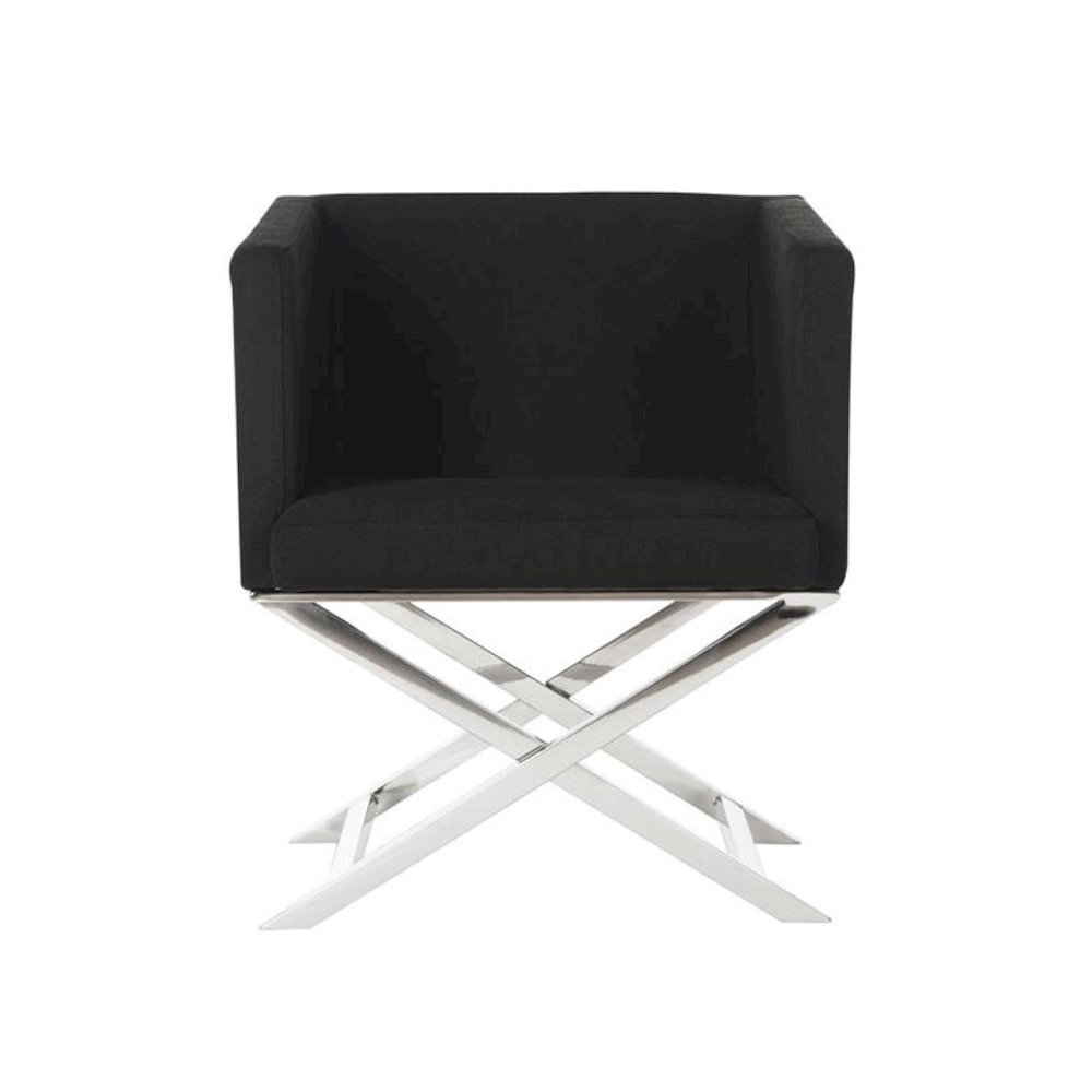 CELINE CHROME CROSS LEG CHAIR, FOX2033B. Picture 1