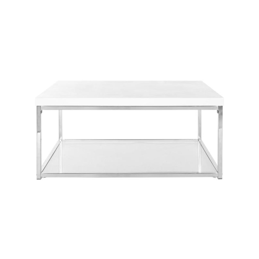 Safavieh Home Malone Glam White and Chrome Coffee Table. Picture 1