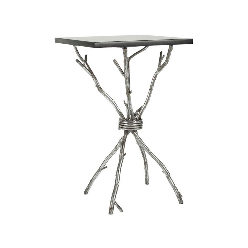 ALEXA MABRLE TOP SILVER ACCENT TABLE. Picture 1