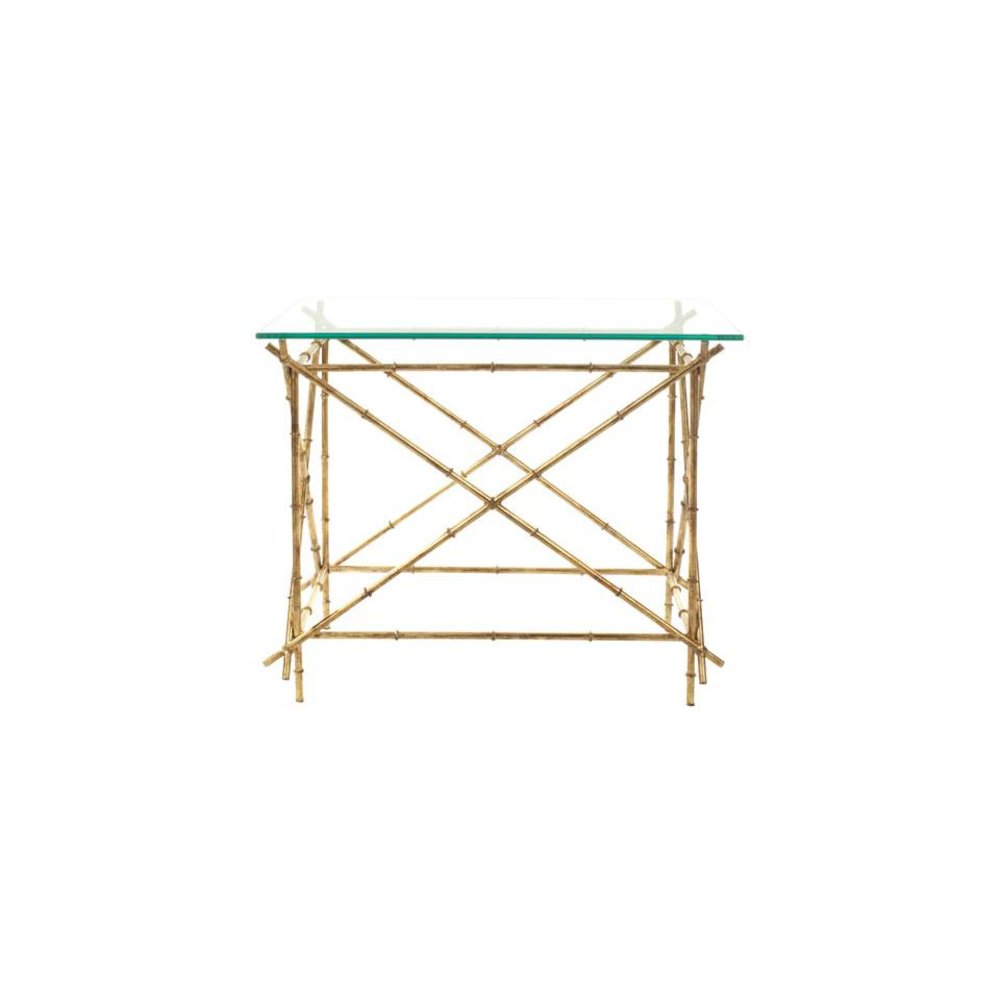 MARK CRISSCROSSED GOLD ACCENT TABLE. Picture 1